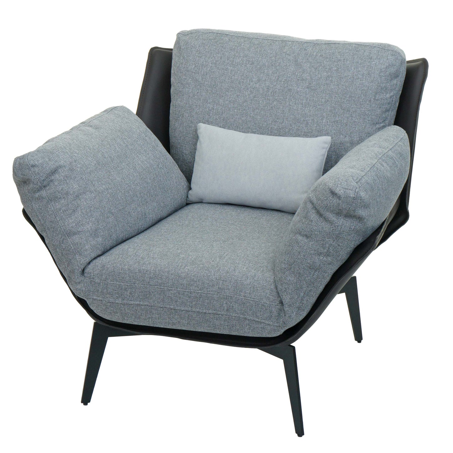 Cosmo Casa - Fauteuil - Relax - Kunstleer & Textiel - Zwart