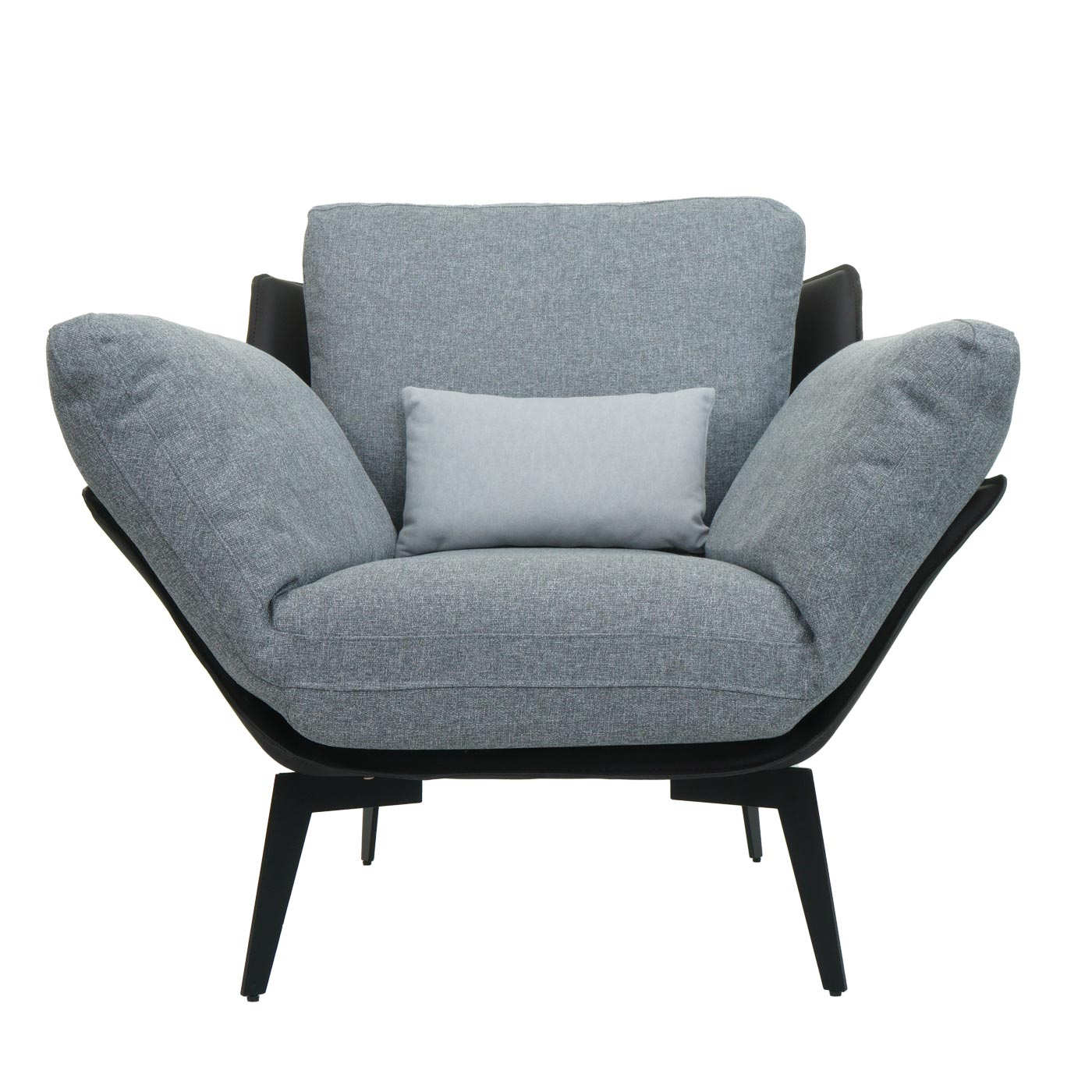 Cosmo Casa - Fauteuil - Relax - Kunstleer & Textiel - Zwart