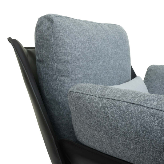 Cosmo Casa - Fauteuil - Relax - Kunstleer & Textiel - Zwart