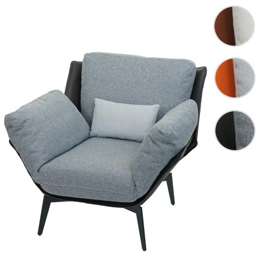 Cosmo Casa - Fauteuil - Relax - Kunstleer & Textiel - Zwart