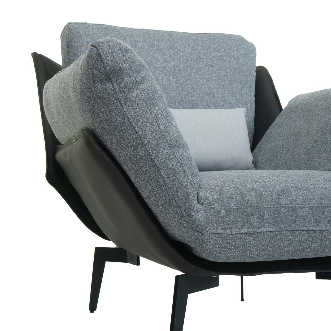 Cosmo Casa - Fauteuil - Relax - Kunstleer & Textiel - Zwart