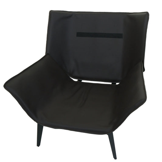 Cosmo Casa - Fauteuil - Relax - Kunstleer & Textiel - Zwart