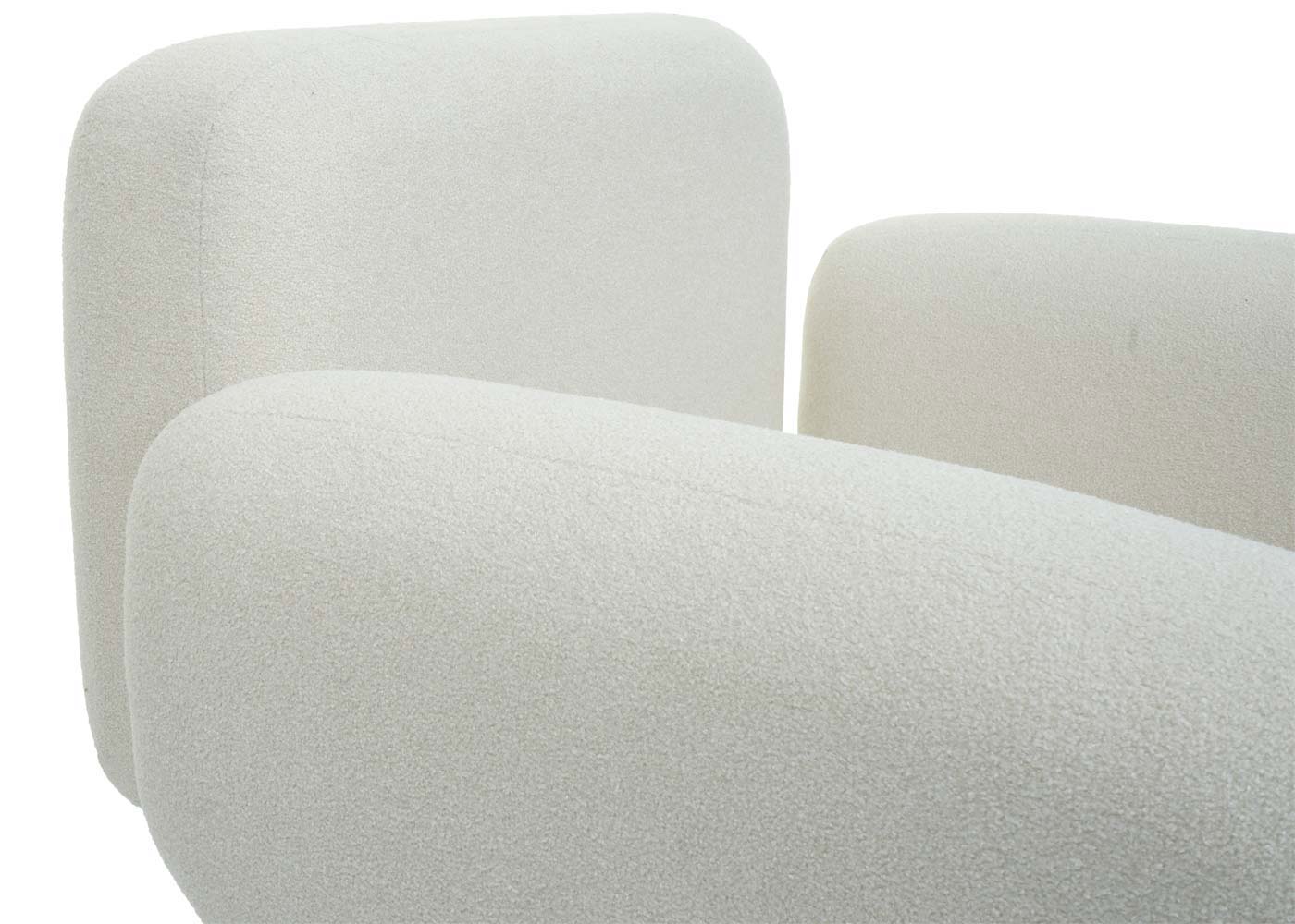 Cosmo Casa - Loungestoel - Bouclé - Textiel - Crème