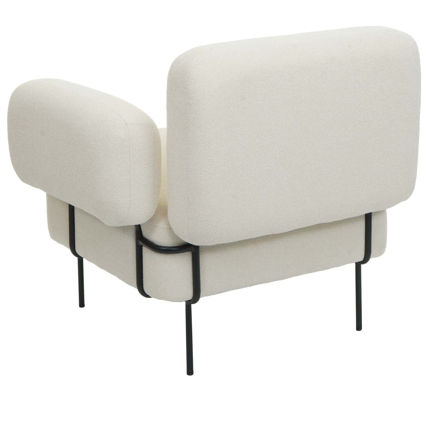 Cosmo Casa - Loungestoel - Bouclé - Textiel - Crème