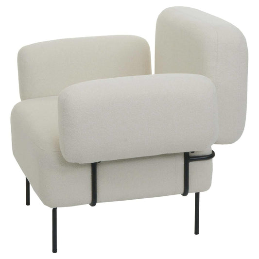 Cosmo Casa - Loungestoel - Bouclé - Textiel - Crème