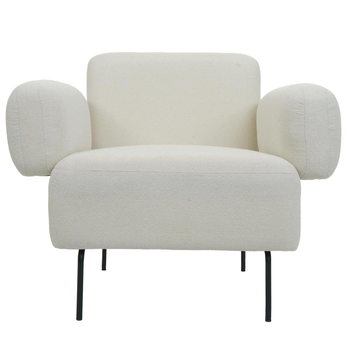 Cosmo Casa - Loungestoel - Bouclé - Textiel - Crème