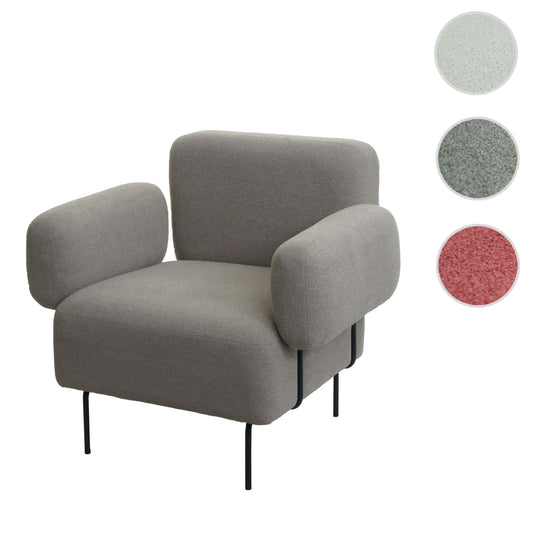 Cosmo Casa - Loungestoel - Bouclé - Textiel - Grijs