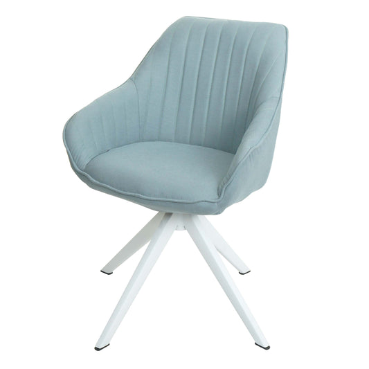 Cosmo Casa - Eetkamerstoel - Stoffen draaistoel met armleuning - Stoftextiel - Mintgroen