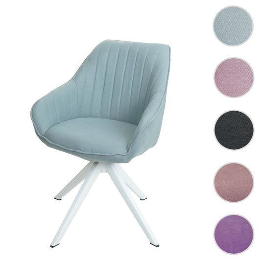 Cosmo Casa - Eetkamerstoel - Stoffen draaistoel met armleuning - Stoftextiel - Mintgroen