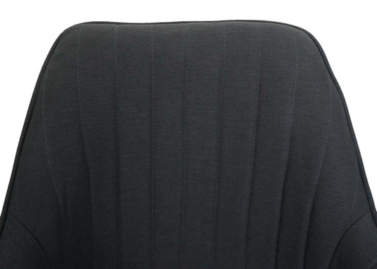 Cosmo Casa - Eetkamerstoel - Stoffen draaistoel met armleuning - Stoftextiel - Donkergrijs