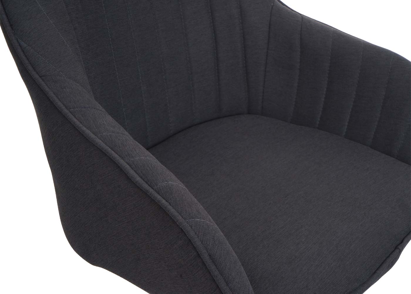 Cosmo Casa - Eetkamerstoel - Stoffen draaistoel met armleuning - Stoftextiel - Donkergrijs