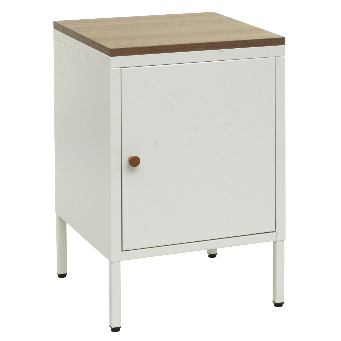 Cosmo Casa - Nachtkastje - Bijzettafel - Metaal - Wit - 63×40×40 cm