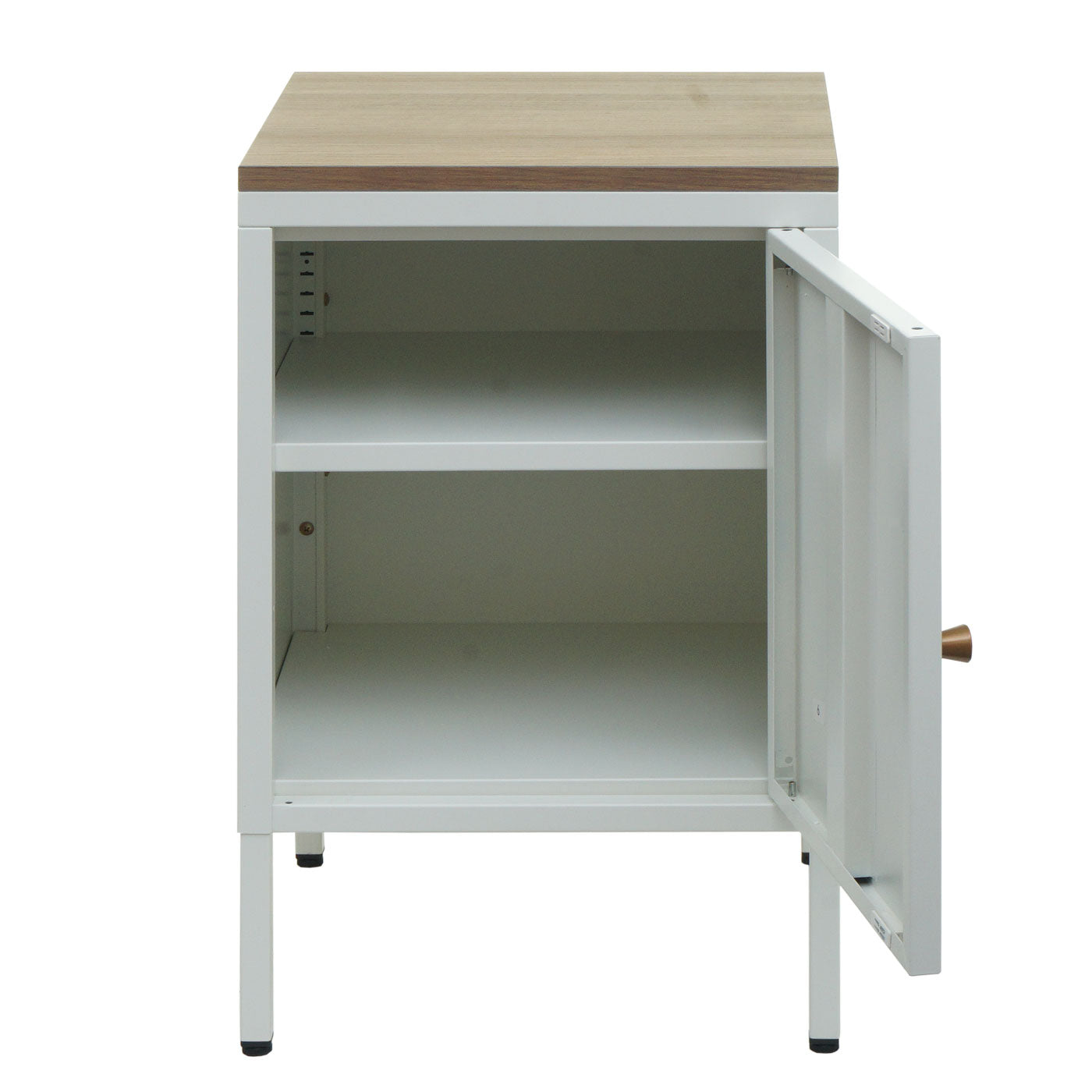 Cosmo Casa - Nachtkastje - Bijzettafel - Metaal - Wit - 63×40×40 cm