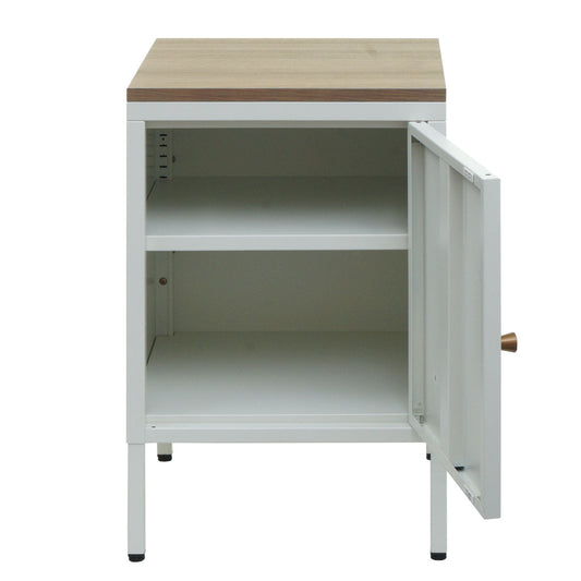 Cosmo Casa - Nachtkastje - Bijzettafel - Metaal - Wit - 63×40×40 cm