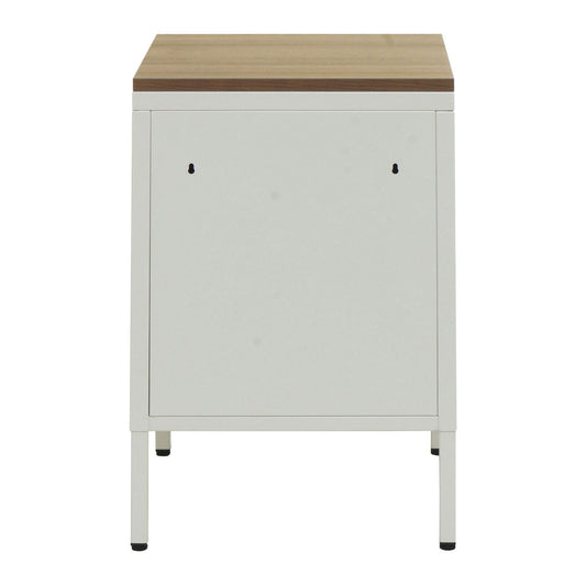 Cosmo Casa - Nachtkastje - Bijzettafel - Metaal - Wit - 63×40×40 cm