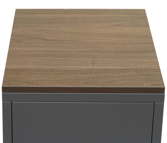 Cosmo Casa - Nachtkastje - Bijzettafel - Metaal - Grijs - 63×40×40 cm