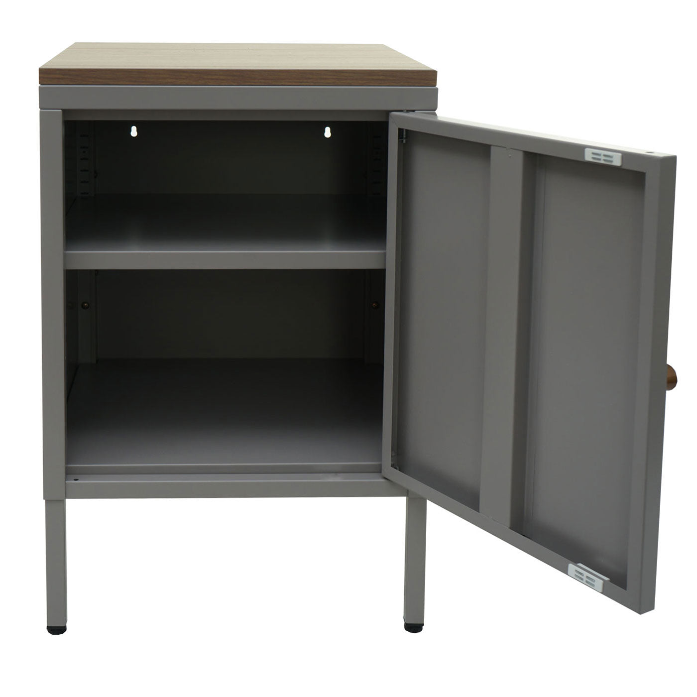 Cosmo Casa - Nachtkastje - Bijzettafel - Metaal - Grijs - 63×40×40 cm