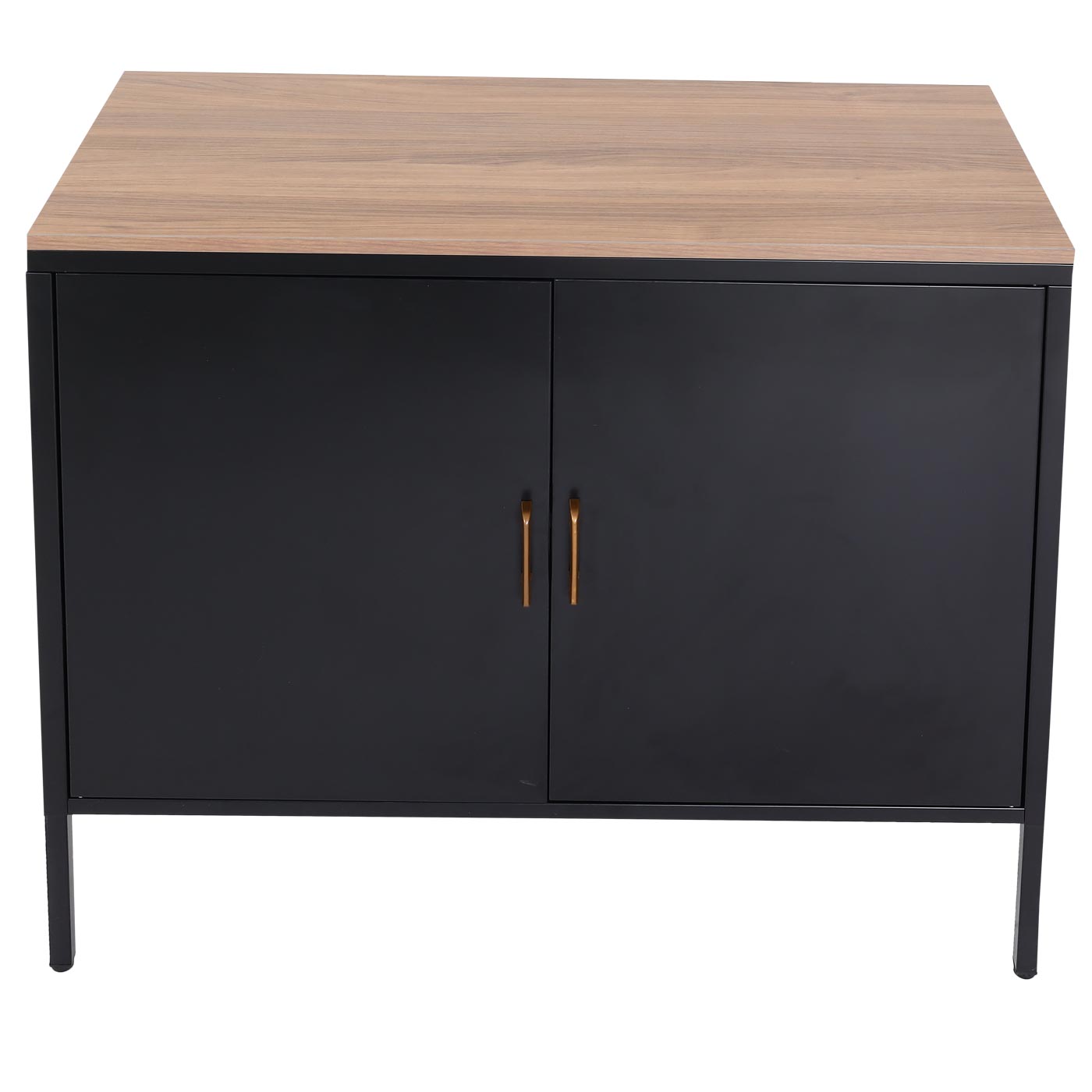 Cosmo Casa - Ladenkast - Dressoirkast 2 deuren - Metaal en Melamine - Zwart - 90×90×40 cm
