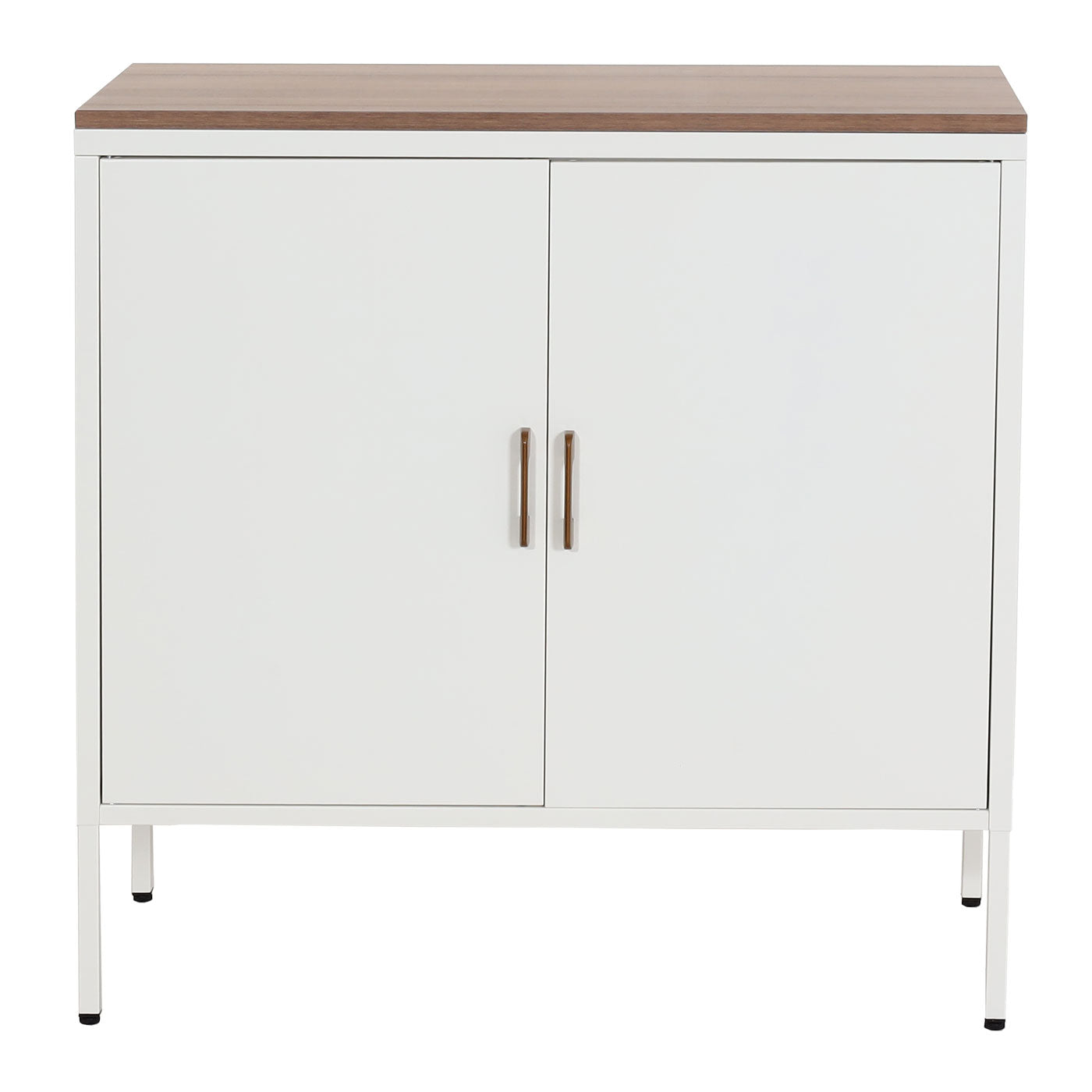 Cosmo Casa - Ladekast - Dressoirkast 2 deuren - Metaal en Melamine - Wit - 90×90×40 cm