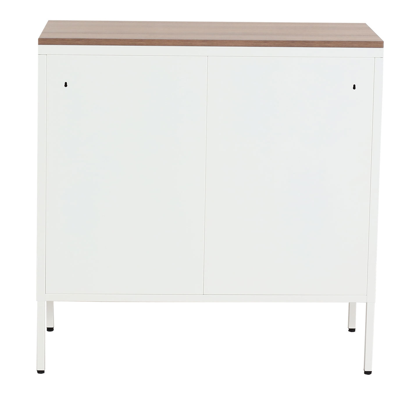 Cosmo Casa - Ladekast - Dressoirkast 2 deuren - Metaal en Melamine - Wit - 90×90×40 cm