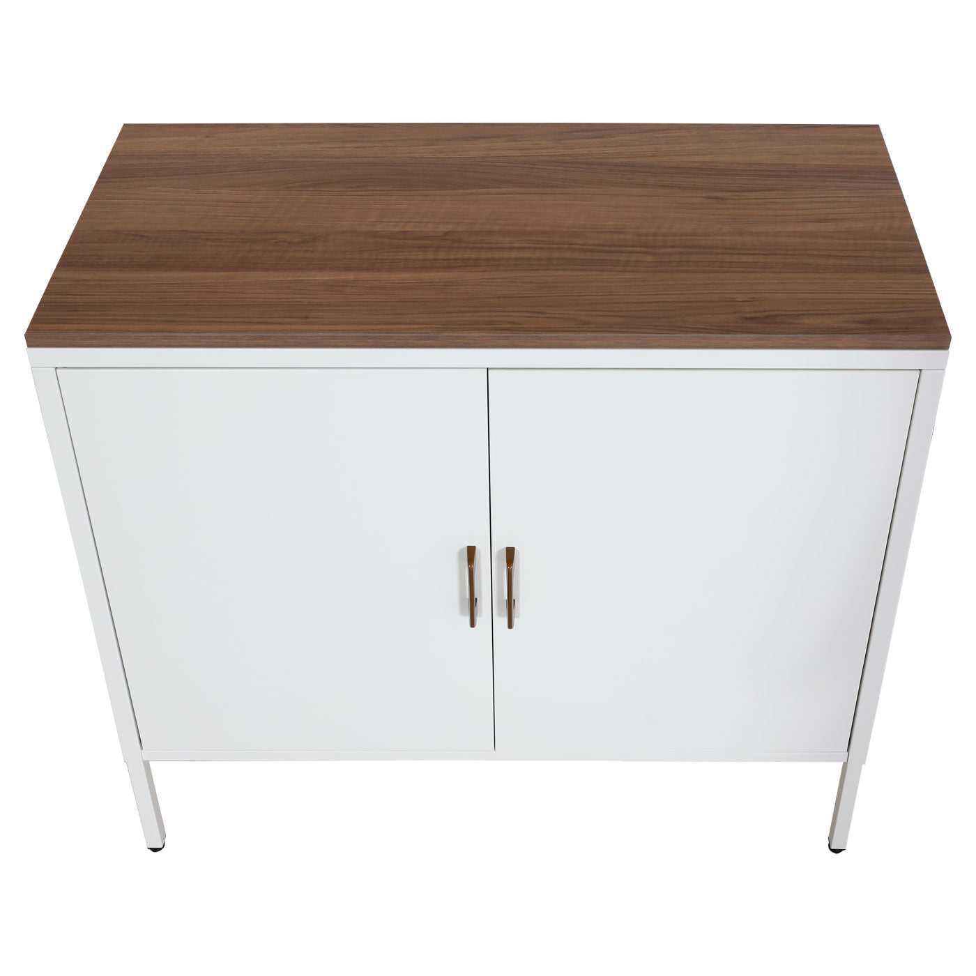 Cosmo Casa - Ladekast - Dressoirkast 2 deuren - Metaal en Melamine - Wit - 90×90×40 cm