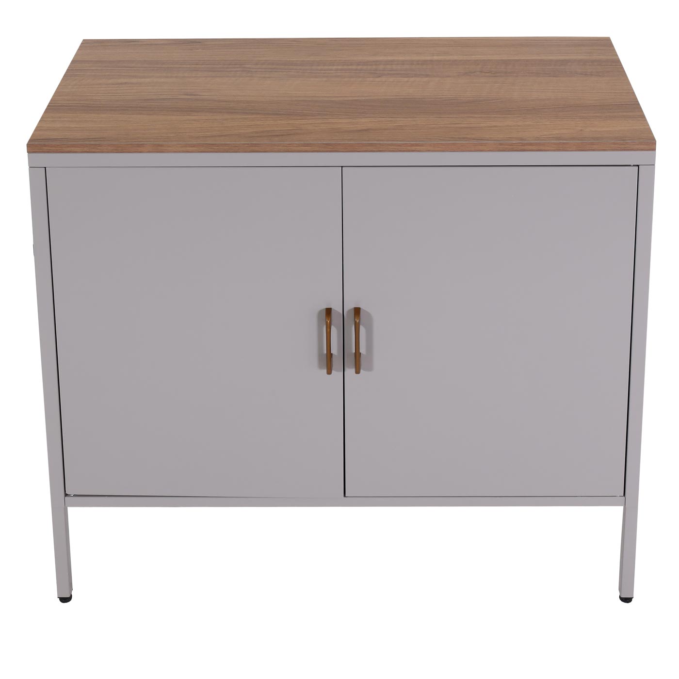 Cosmo Casa - Ladenkast - Dressoirkast 2 deuren - Metaal en Melamine - Grijs - 90×90×40 cm