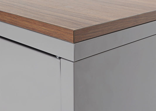 Cosmo Casa - Ladenkast - Dressoirkast 2 deuren - Metaal en Melamine - Grijs - 90×90×40 cm