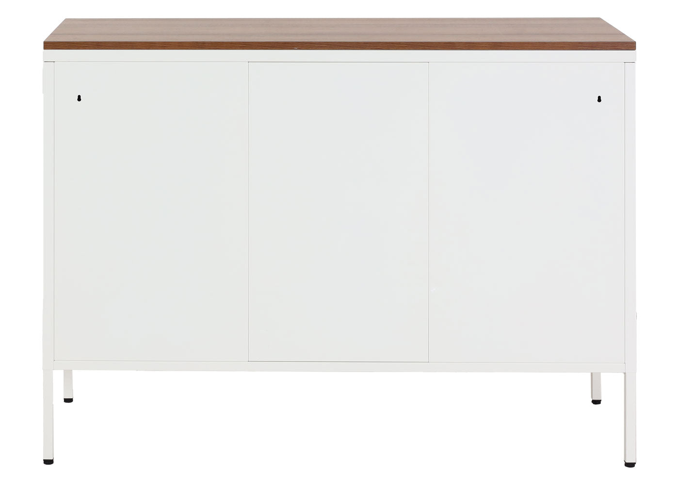 Cosmo Casa - Ladekast - Dressoirkast 3 deuren - Metaal en Melamine - Wit - 90×120×40 cm