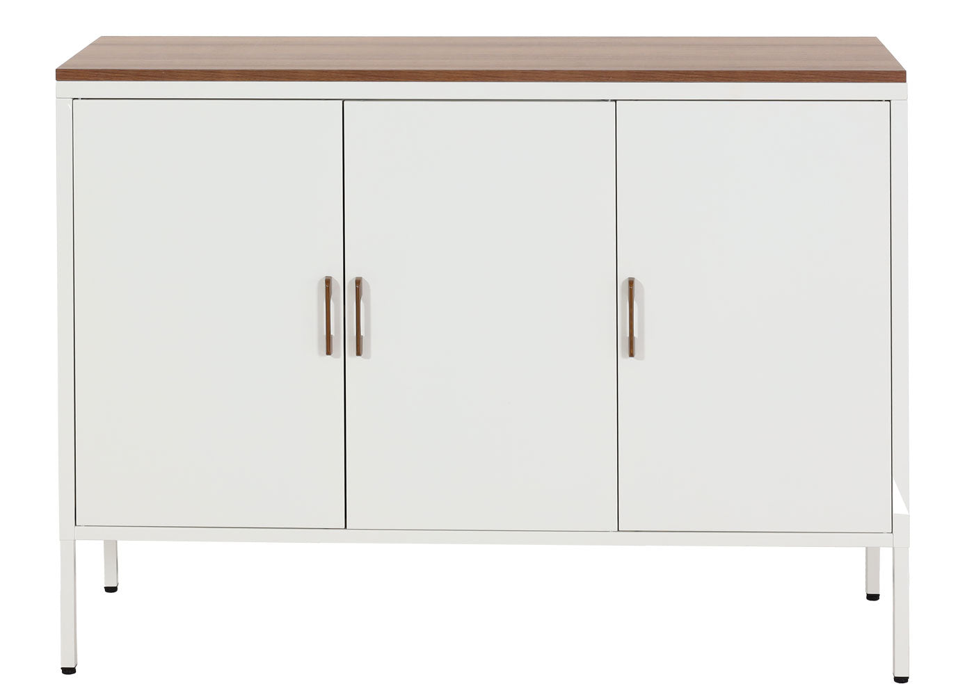 Cosmo Casa - Ladekast - Dressoirkast 3 deuren - Metaal en Melamine - Wit - 90×120×40 cm