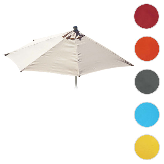 Cosmo Casa - Vervangende Hoes voor Halfronde Parasol - Stoftextiel - UV 50 - Crèmewit - Ø 270 cm / 3 kg