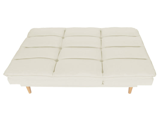 Cosmo Casa - Slaapbank - Logeerbed met Slaapfunctie 180x110cm - Textiel - Crème