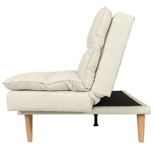 Cosmo Casa - Slaapbank - Logeerbed met Slaapfunctie 180x110cm - Textiel - Crème