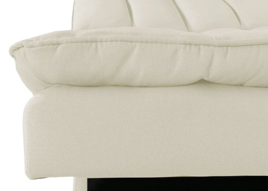 Cosmo Casa - Slaapbank - Logeerbed met Slaapfunctie 180x110cm - Textiel - Crème
