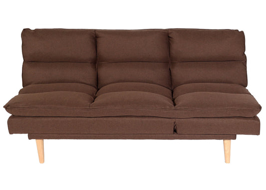 Cosmo Casa - Slaapbank - Logeerbed met Slaapfunctie 180x110cm - Textiel - Bruin