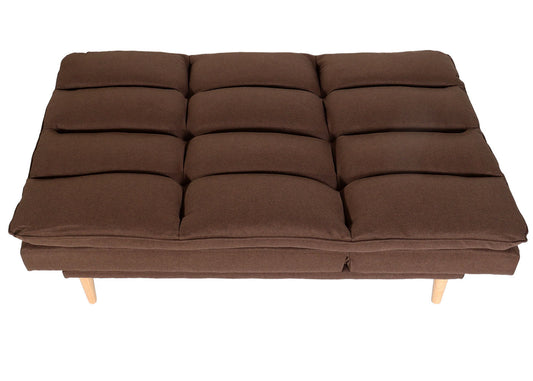 Cosmo Casa - Slaapbank - Logeerbed met Slaapfunctie 180x110cm - Textiel - Bruin