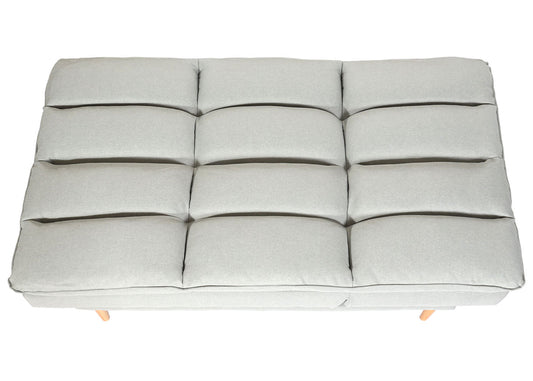 Cosmo Casa - Slaapbank - Logeerbed met Slaapfunctie 180x110cm - Textiel - Mintgrijs