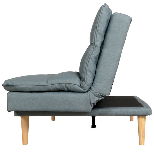 Cosmo Casa - Slaapbank - Logeerbed met Slaapfunctie 180x110cm - Textiel - Blauwgrijs