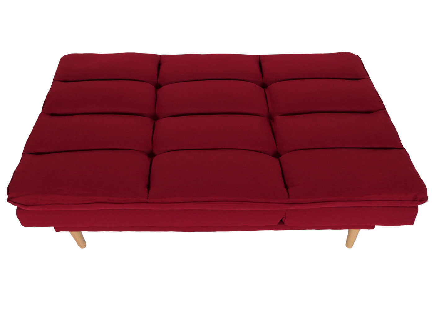 Cosmo Casa - Slaapbank - Logeerbed met Slaapfunctie 180x110cm - Textiel - Bordeaux