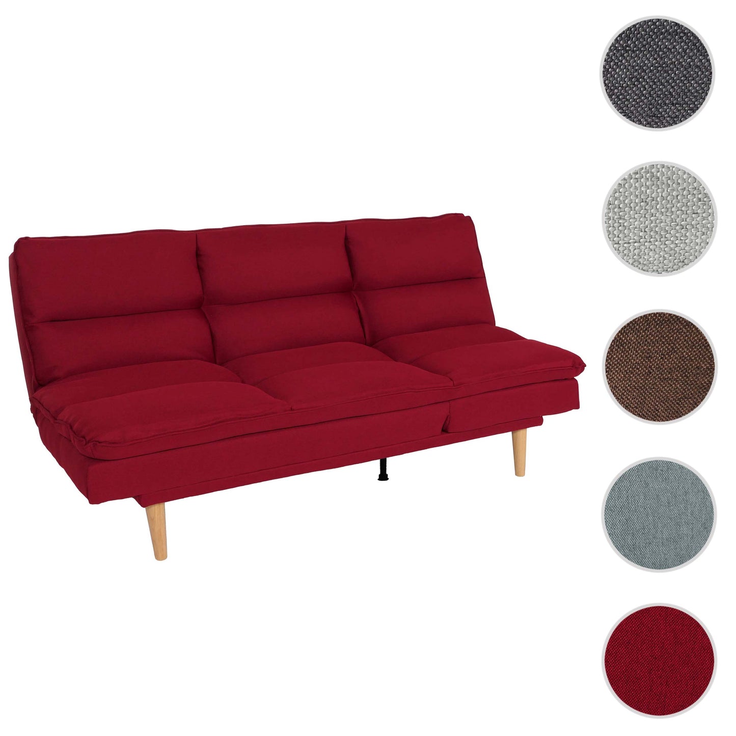 Cosmo Casa - Slaapbank - Logeerbed met Slaapfunctie 180x110cm - Textiel - Bordeaux