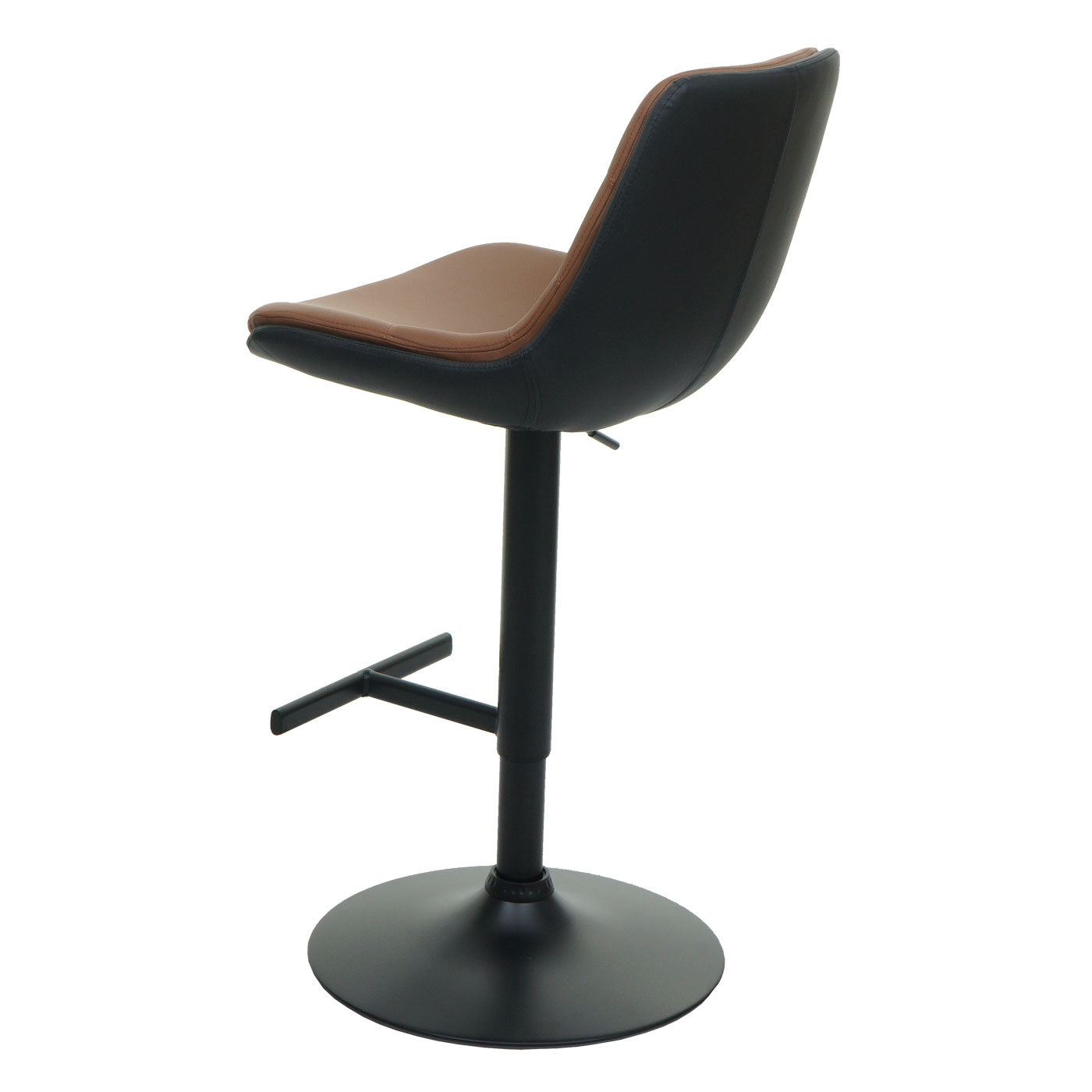 Cosmo Casa - Set van 2 barkrukken - Draaikruk met rugleuning - Kunstleer - Bruin