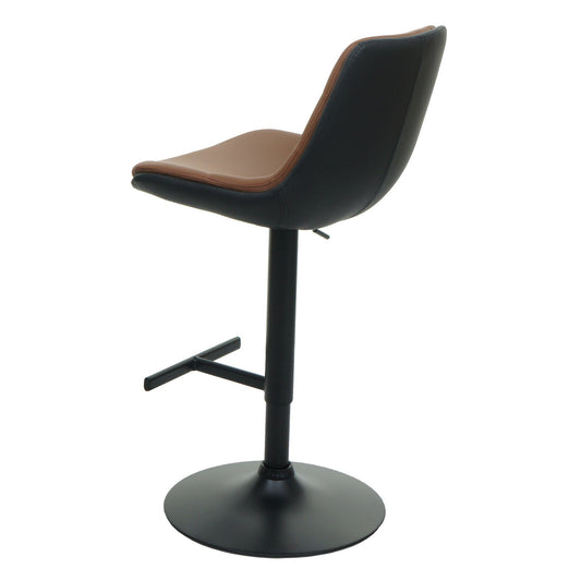 Cosmo Casa - Set van 2 barkrukken - Draaikruk met rugleuning - Kunstleer - Bruin