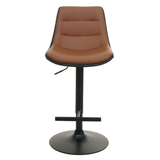 Cosmo Casa - Set van 2 barkrukken - Draaikruk met rugleuning - Kunstleer - Bruin