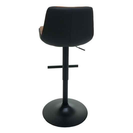 Cosmo Casa - Set van 2 barkrukken - Draaikruk met rugleuning - Kunstleer - Bruin