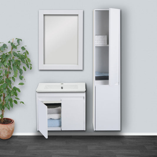 Cosmo Casa - Hangkast - Badkamerkast - Melamine - Wit - 160×33 cm