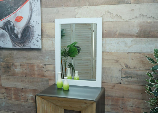 Cosmo Casa - Wandspiegel - Badkamer - MDF en Glas - Wit - 72×52 cm