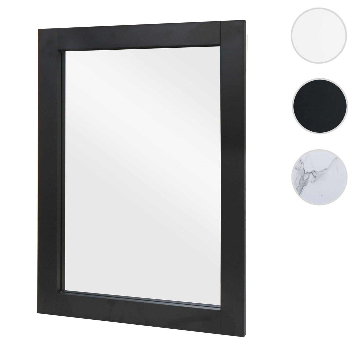 Cosmo Casa - Wandspiegel - Badkamer - MDF en Glas - Zwart - 72×52 cm