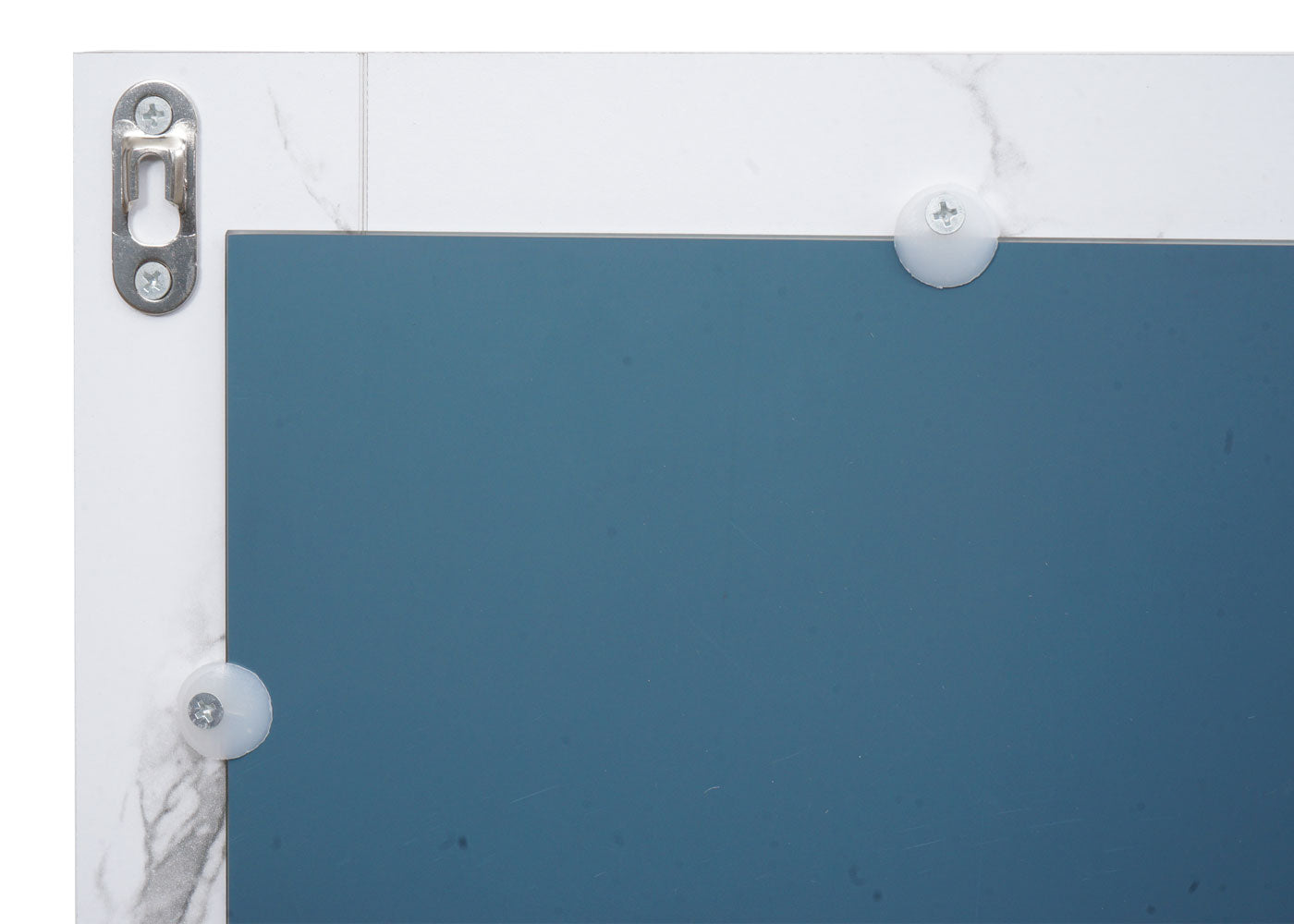 Cosmo Casa - Wandspiegel - Badkamer Spiegel - Badkamermeubel - MvG Gecertificeerd - 72x52cm - Marmerlook - Wit