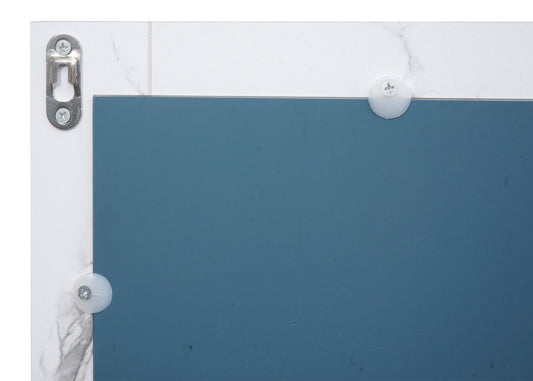 Cosmo Casa - Wandspiegel - Badkamer Spiegel - Badkamermeubel - MvG Gecertificeerd - 72x52cm - Marmerlook - Wit