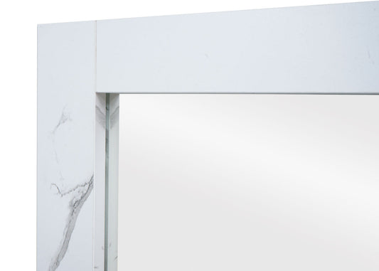 Cosmo Casa - Wandspiegel - Badkamer Spiegel - Badkamermeubel - MvG Gecertificeerd - 72x52cm - Marmerlook - Wit