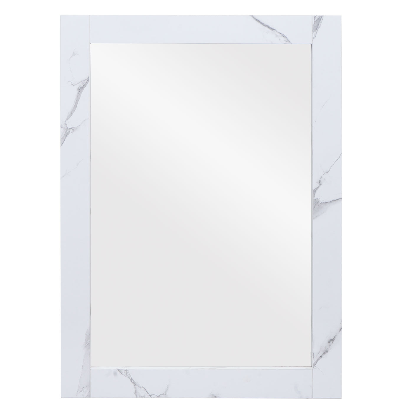 Cosmo Casa - Wandspiegel - Badkamer Spiegel - Badkamermeubel - MvG Gecertificeerd - 72x52cm - Marmerlook - Wit